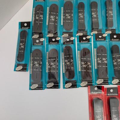 Lot of 29 Vintage Shoe Laces 36" Black Casual and Athletic Styles Made in USA