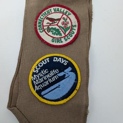 Vintage Girl Scouts USA Connecticut Valley Sash with Badges 1980s Troop 821