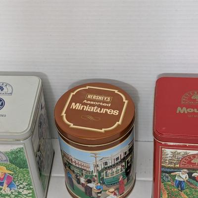 Set of 3 Vintage Hershey’s Classics Tins York Peter Paul & Chocolate Town Trolley