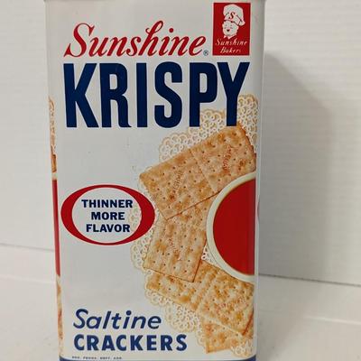 Vintage Sunshine Krispy Saltine Crackers Tin 4 Pack Retro Sunshine Biscuits Advertising
