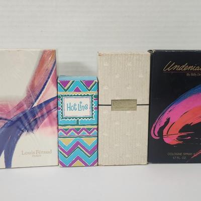 Vintage Perfume Lot New Full Louis Feraud Dewberry Hot Line Undeniable 4 Boxed
