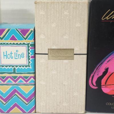 Vintage Perfume Lot New Full Louis Feraud Dewberry Hot Line Undeniable 4 Boxed