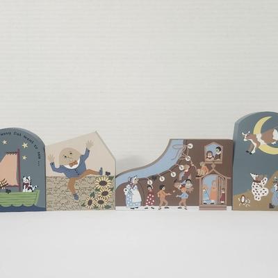 1990s The Cats Meow Nursery Rhyme Set 4pc Collectibles Humpty Owl Pussycat Cow