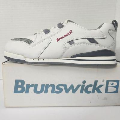 Brunswick Rebel II Men’s Bowling Shoes Size 9 White Gray Trim Original Box