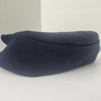 Vintage Navy Blue Civil War Style Kepi Hat with Blue Piping Brass Button Trim