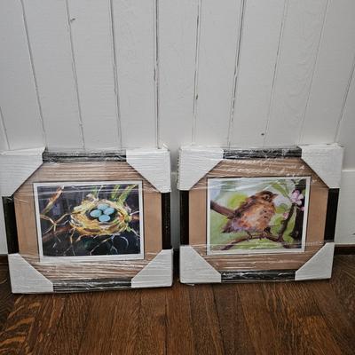 Pair of Framed Wildlife Prints by Asheville Artist Molly Courcelle (B1C-JS)