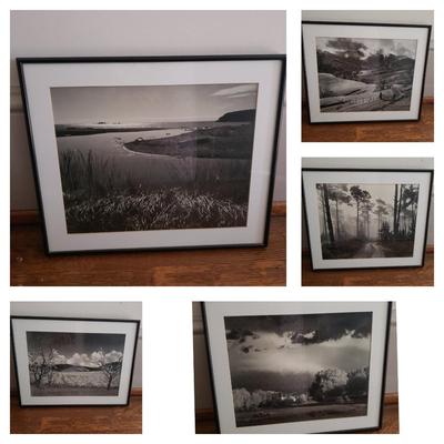 Five Black & White Framed Ansel Adams Prints (K-KD)
