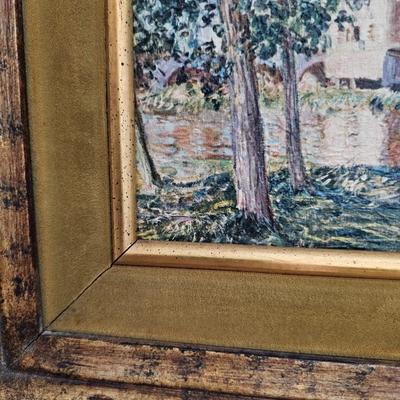 Alfred Sisley 'The Loing at Moret, September Morning' Framed Canvas Print (B1C-JS)