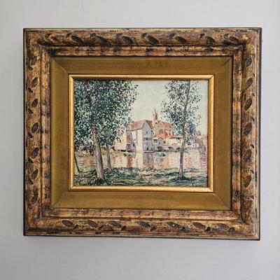 Alfred Sisley 'The Loing at Moret, September Morning' Framed Canvas Print (B1C-JS)