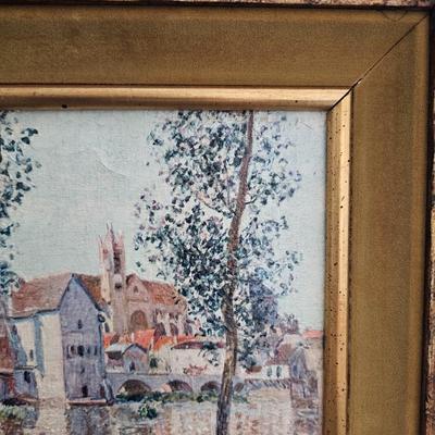 Alfred Sisley 'The Loing at Moret, September Morning' Framed Canvas Print (B1C-JS)