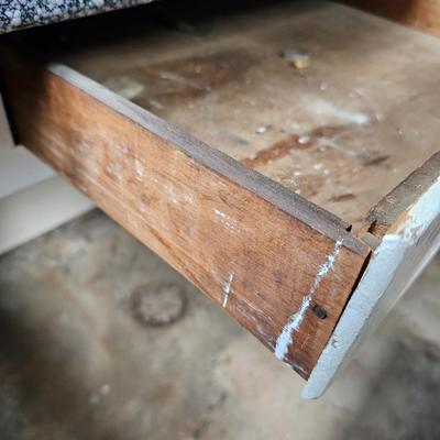 White Enamel Top Wooden Table (BW-JS)