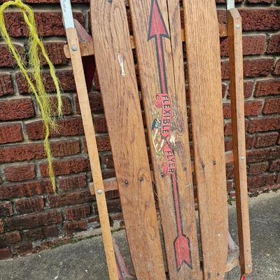 Three Vintage Flexible Flyer Sleds (G-JS)