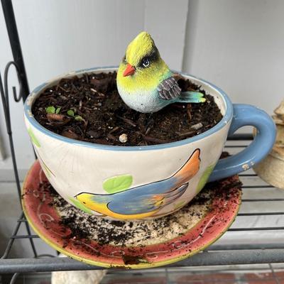 Metal Plant Shelf and Garden Decor