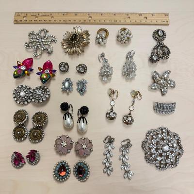 Vintage Clip-On Earrings and Brooches (ST-SS)