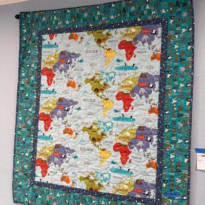 Quilted Map Hanging