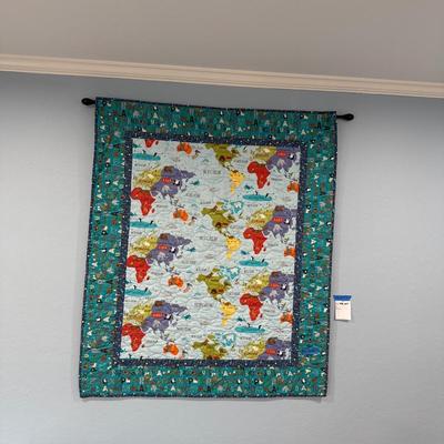 Quilted Map Hanging