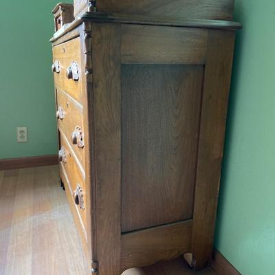 Walnut Chest of Drawers with Carved Pulls & Handkerchief Drawers