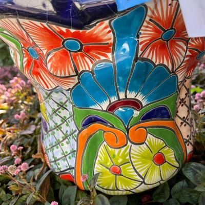 SOLD Talavera Planter with Cymbidium