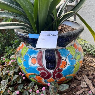 Sold Talavera Planter With Live Orchid