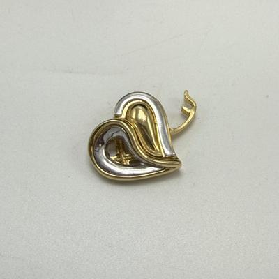 14K Dual-Toned Heart Pendant (ST-SS)