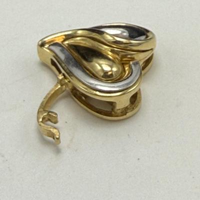 14K Dual-Toned Heart Pendant (ST-SS)