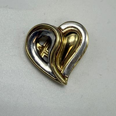 14K Dual-Toned Heart Pendant (ST-SS)