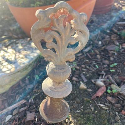 Planters With live Plants and Mosaic Stepping Stones