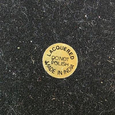 Vintage Brass Candlestick with Crackle Glass Hurricane Shade – Ornate Lacquered Indian Brass Accent