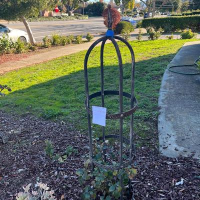 Potted Plants and Obelisk Trellis
