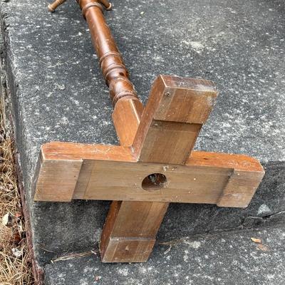 Wooden & Brass Coat Tree (G-SF)