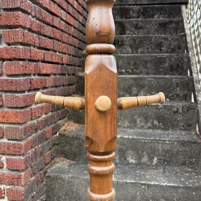 Wooden & Brass Coat Tree (G-SF)