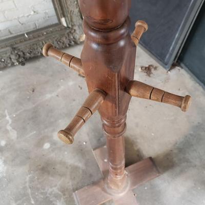 Wooden & Brass Coat Tree (G-SF)