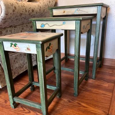Painted Fruit Nesting Tables