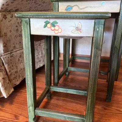 Painted Fruit Nesting Tables