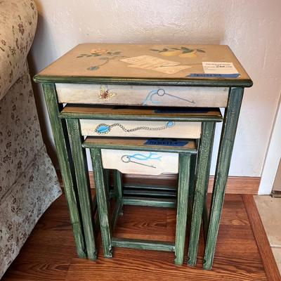 Painted Fruit Nesting Tables