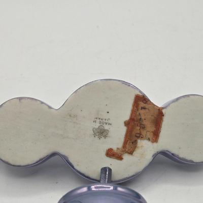 LOT 19: Vintage Japanese Lusterware Vase, Blue Lusterware Condiment Set Salt Pepper Sets, and More