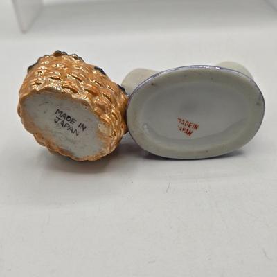 LOT 20: Vintage Silent Sam Adamson's Adventure Cartoon Character Salt Shaker, Vintage Ashtray Porcelain Baby on Bed Pan, and More