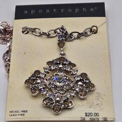 LOT 25J: Two Bracelet and Earrings Sets Made with Swarovski Elements, Liz Claiborne Black Teardrop Necklace with Matching Earrings, and More