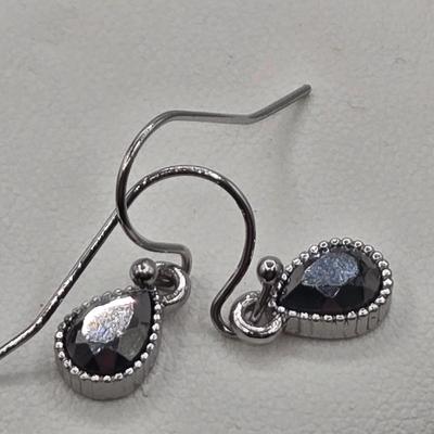 LOT 25J: Two Bracelet and Earrings Sets Made with Swarovski Elements, Liz Claiborne Black Teardrop Necklace with Matching Earrings, and More