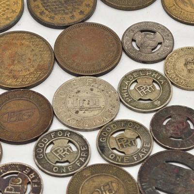 LOT 26J: Vintage Lottery Tickets, Collection of Euro Coins, and Philadelphia Transit Tokens
