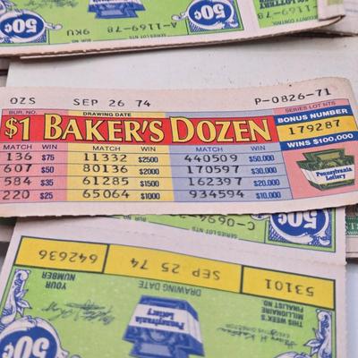 LOT 26J: Vintage Lottery Tickets, Collection of Euro Coins, and Philadelphia Transit Tokens