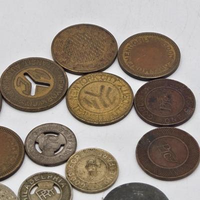 LOT 26J: Vintage Lottery Tickets, Collection of Euro Coins, and Philadelphia Transit Tokens