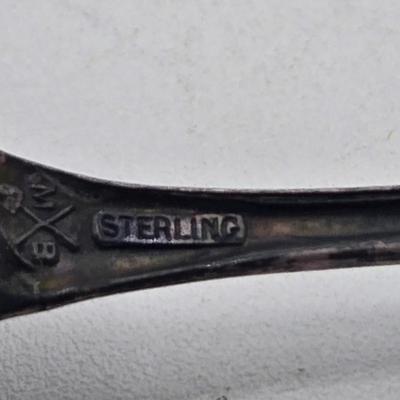 LOT 29J: Vintage Sterling Silver Turtle Pin, Pendant 13.35 gtw, and Silver Spoon 13.68 gtw