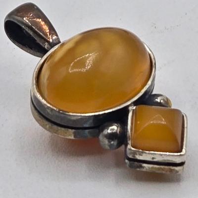 LOT 29J: Vintage Sterling Silver Turtle Pin, Pendant 13.35 gtw, and Silver Spoon 13.68 gtw