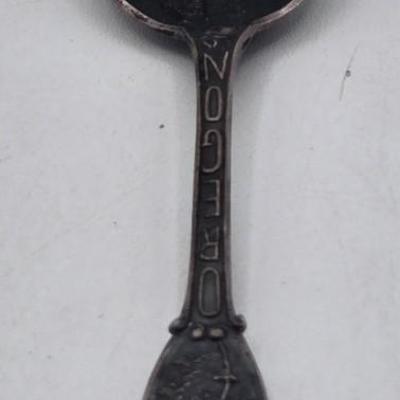 LOT 29J: Vintage Sterling Silver Turtle Pin, Pendant 13.35 gtw, and Silver Spoon 13.68 gtw