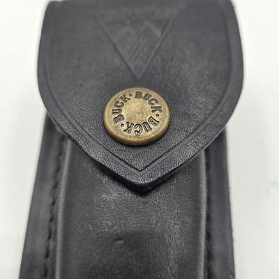 LOT 31J: NIB 3 Pocket Knives with Eagle Design, Buck Knife with Case, and More