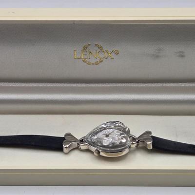 LOT 33J: Vintage Elgin Bradley Quartz Statue of Liberty Watch, Lenox Crystal Heart Watch, and Waltham Prestige Quartz Watch All in...