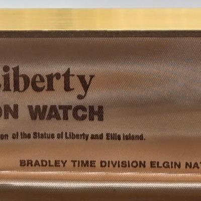 LOT 33J: Vintage Elgin Bradley Quartz Statue of Liberty Watch, Lenox Crystal Heart Watch, and Waltham Prestige Quartz Watch All in...