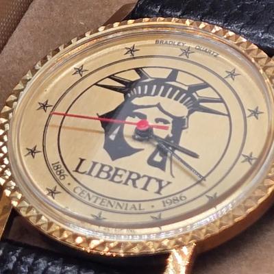 LOT 33J: Vintage Elgin Bradley Quartz Statue of Liberty Watch, Lenox Crystal Heart Watch, and Waltham Prestige Quartz Watch All in...