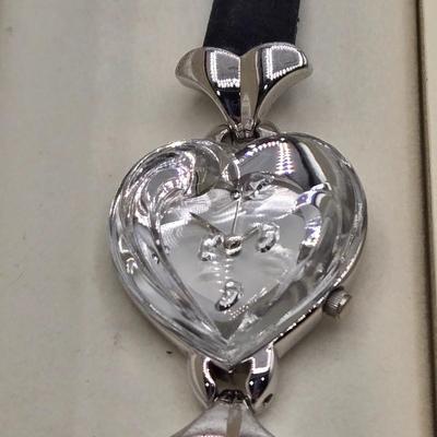 LOT 33J: Vintage Elgin Bradley Quartz Statue of Liberty Watch, Lenox Crystal Heart Watch, and Waltham Prestige Quartz Watch All in...